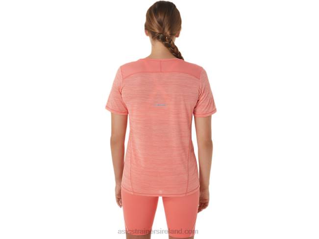 Women\s Race V-Neck Short Sleeve Top Papaya/Guava Asics XXPD2295