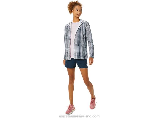 Women\s Ready-Set Graphic Jacket French Blue Print/Barely Rose Asics XXPD3480