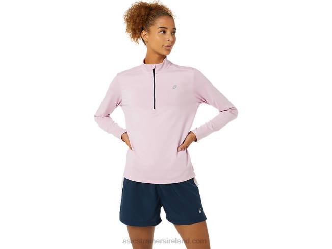 Womens Ready-Set Half Zip Barely Rose/French Blue Asics XXPD3496