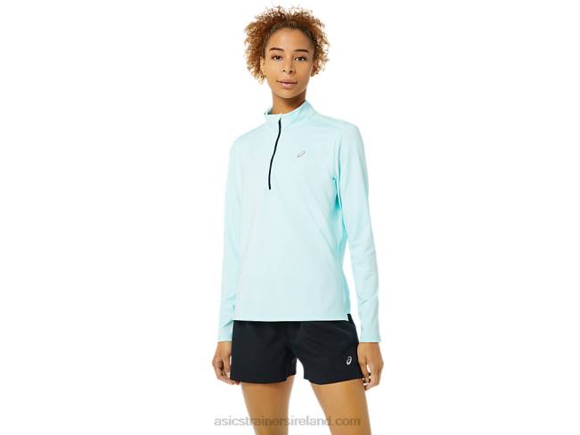 Womens Ready-Set Half Zip Clear Blue Asics XXPD3344