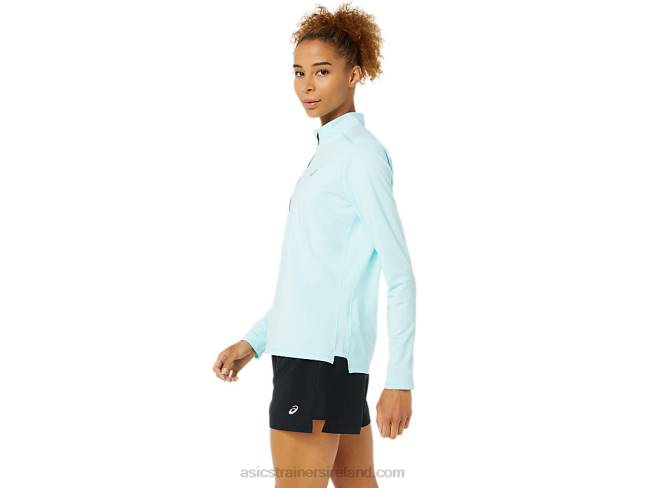 Women\s Ready-Set Half Zip Clear Blue Asics XXPD3344