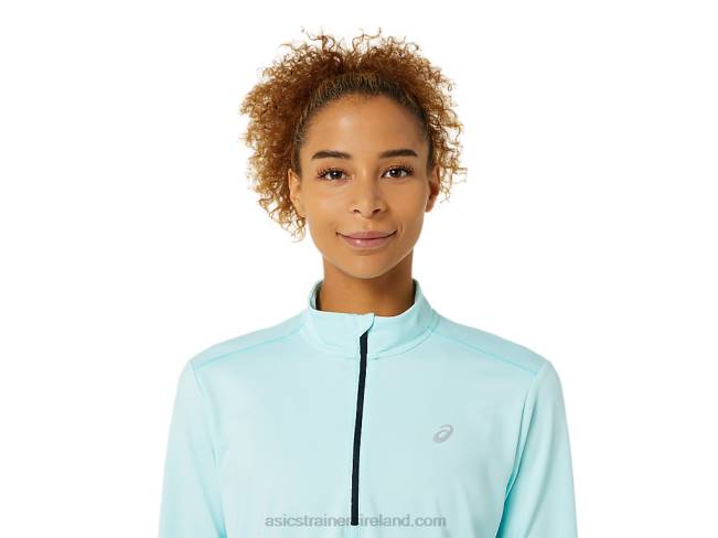 Women\s Ready-Set Half Zip Clear Blue Asics XXPD3344