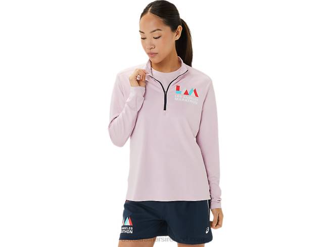 Womens Ready-Set Half Zip Lam Barely Rose/French Blue Asics XXPD3316