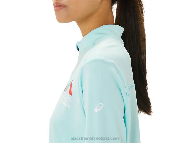 Women\s Ready-Set Half Zip Lam Clear Blue/French Blue Asics XXPD3307