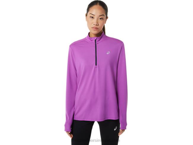 Womens Ready-Set Half Zip Orchid/French Blue Asics XXPD2933