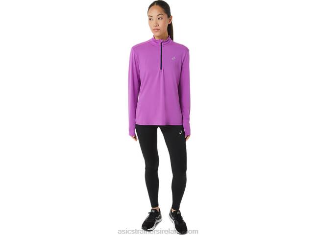 Women\s Ready-Set Half Zip Orchid/French Blue Asics XXPD2933