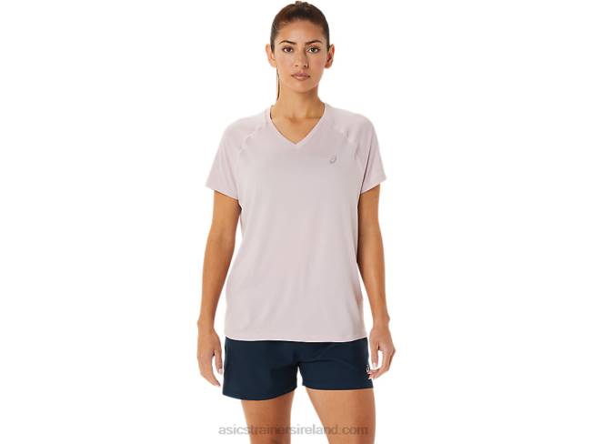 Womens Ready-Set Lyte V-Neck Barely Rose Heather Asics XXPD3264