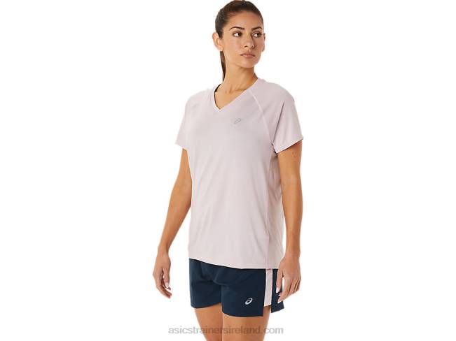 Women\s Ready-Set Lyte V-Neck Barely Rose Heather Asics XXPD3264