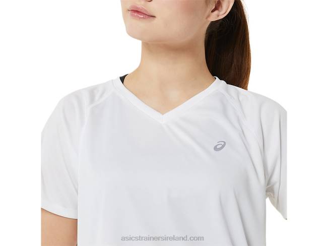 Women\s Ready-Set Lyte V-Neck Brilliant White Asics XXPD3389