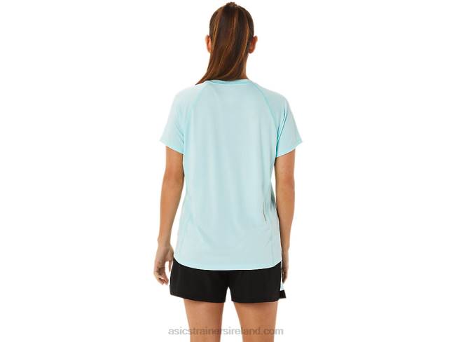 Women\s Ready-Set Lyte V-Neck Clear Blue Heather Asics XXPD3467