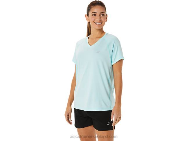 Women\s Ready-Set Lyte V-Neck Clear Blue Heather Asics XXPD3467