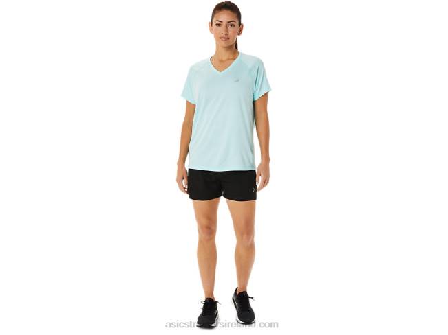 Women\s Ready-Set Lyte V-Neck Clear Blue Heather Asics XXPD3467