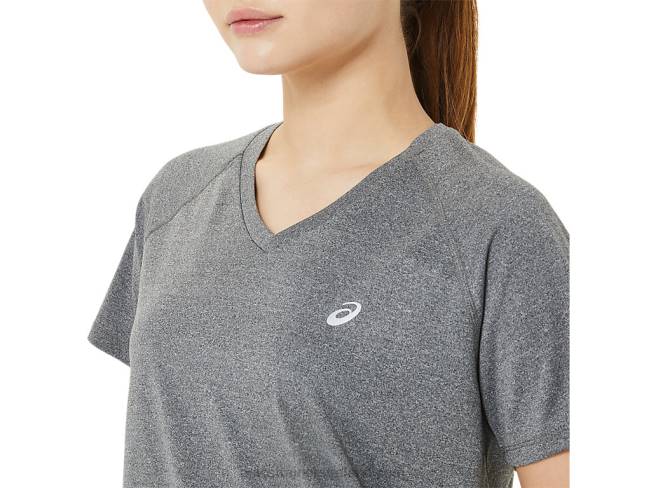 Women\s Ready-Set Lyte V-Neck Dark Grey Heather Asics XXPD3377