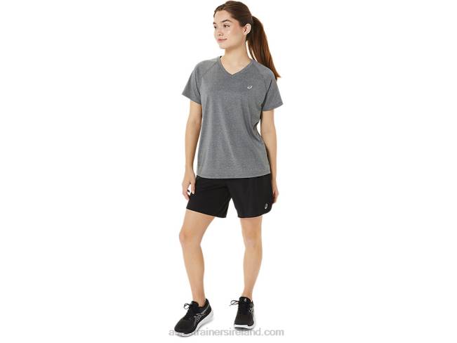 Women\s Ready-Set Lyte V-Neck Dark Grey Heather Asics XXPD3377