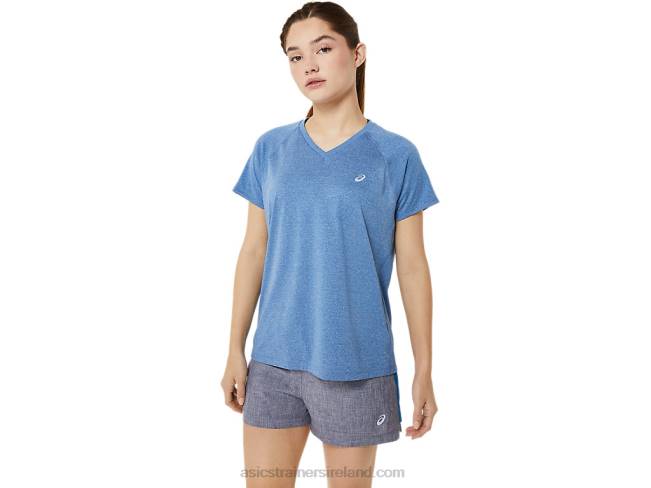 Womens Ready-Set Lyte V-Neck Lake Drive Heather Asics XXPD3397