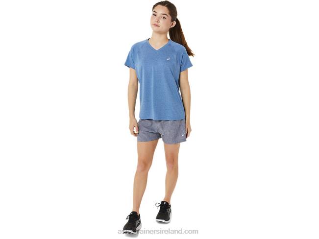 Women\s Ready-Set Lyte V-Neck Lake Drive Heather Asics XXPD3397