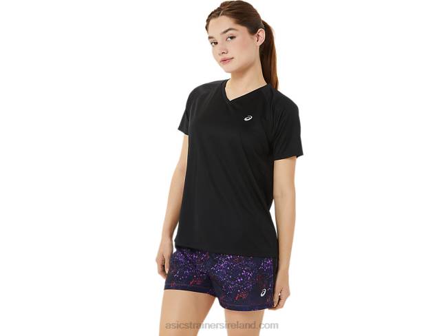 Womens Ready-Set Lyte V-Neck Performance Black Asics XXPD3498