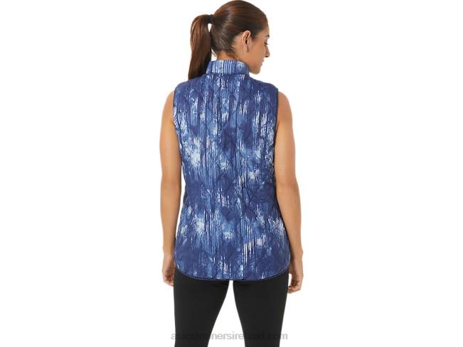 Women\s Reverse Insulated Vest Grand Shark Tie Die/Soft Sky Asics XXPD2758