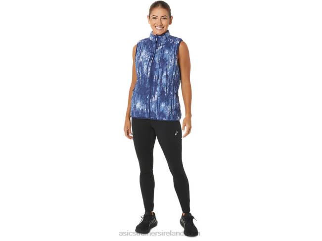 Women\s Reverse Insulated Vest Grand Shark Tie Die/Soft Sky Asics XXPD2758