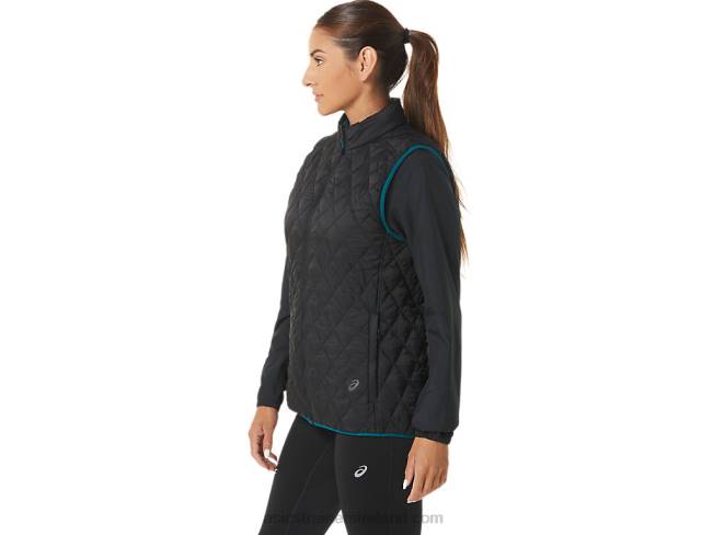 Women\s Reverse Insulated Vest Performance Black/Velvet Pine Asics XXPD2750