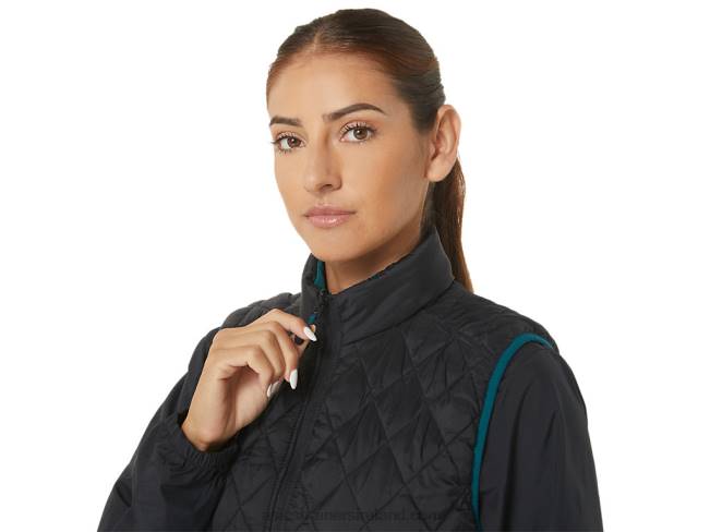 Women\s Reverse Insulated Vest Performance Black/Velvet Pine Asics XXPD2750