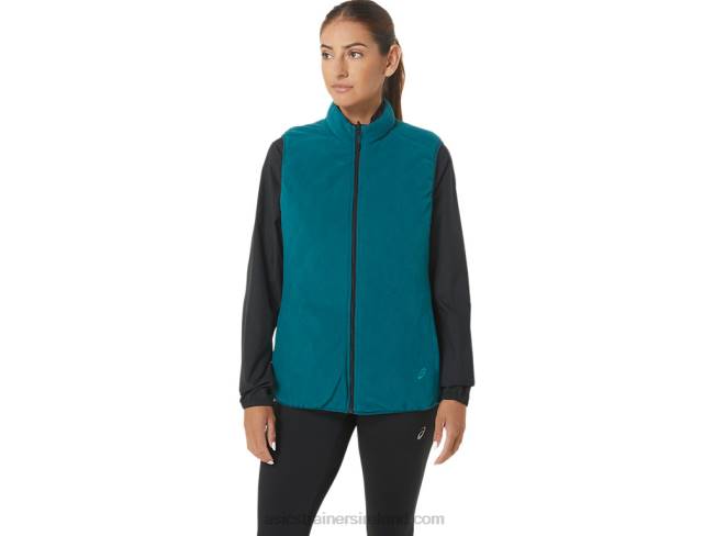 Women\s Reverse Insulated Vest Performance Black/Velvet Pine Asics XXPD2750