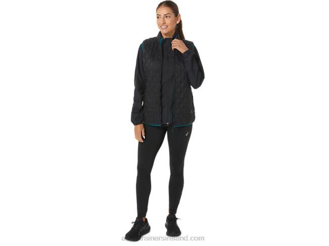 Women\s Reverse Insulated Vest Performance Black/Velvet Pine Asics XXPD2750