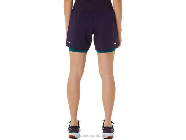 Women\s Road 2-N-1 55in Short Night Shade/Velvet Pine Asics XXPD3025