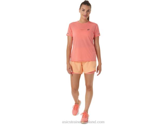 Women\s Road 2-N-1 55in Short Summer Dune/Papaya Asics XXPD2564