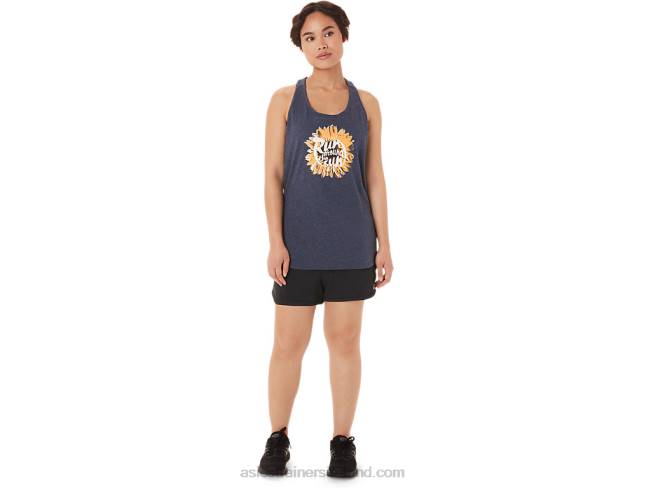 Women\s Run Around The Sun Racerback Peacoat Heather Asics XXPD3418