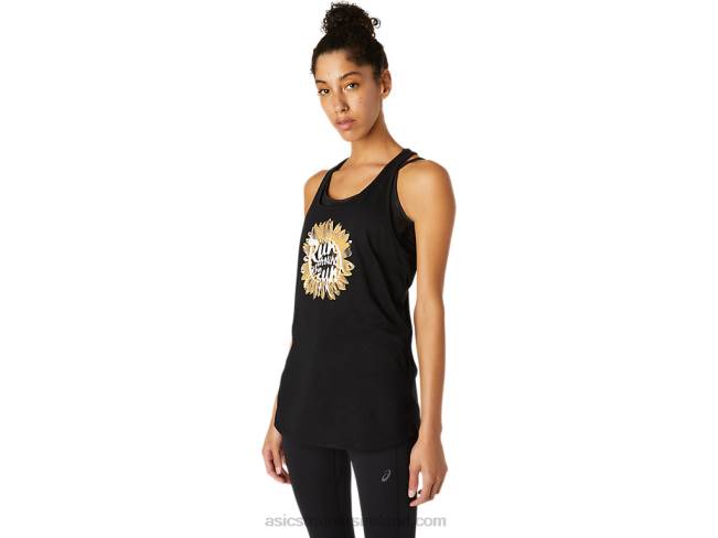 Women\s Run Around The Sun Racerback Performance Black Asics XXPD4104