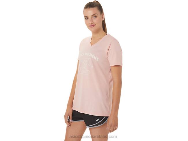 Women\s Run Club V-Neck Frosted Rose Asics XXPD2813