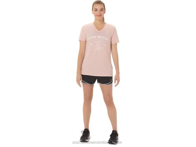 Women\s Run Club V-Neck Frosted Rose Asics XXPD2813