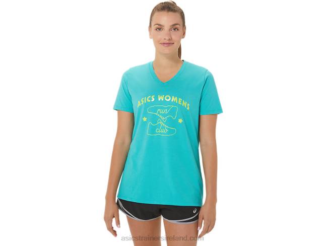 Womens Run Club V-Neck Sea Glass Asics XXPD2989