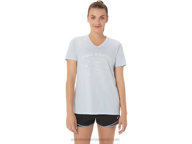 Womens Run Club V-Neck Soft Sky Asics XXPD3066