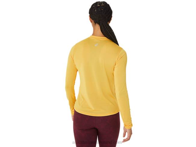 Women\s Runkoyo Mock Neck Long Sleeve Top Tiger Yellow Asics XXPD2802