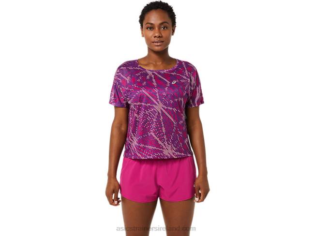 Womens Sakura Short Sleeve Top Yo Zakura Aop Asics XXPD3329