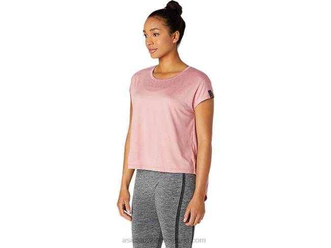 Women\s Short Sleeve Top Smokey Rose Asics XXPD3668