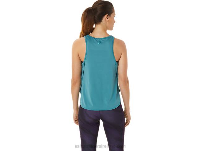 Women\s Side Slit Sleeveless Top Misty Pine Asics XXPD2938