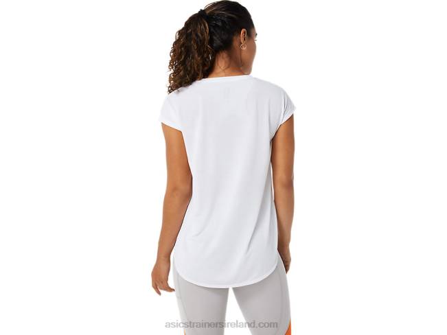 Women\s Slit Short Sleeve Top Brilliant White Asics XXPD3381