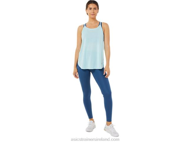 Women\s Slit Sleeveless Top Clear Blue Asics XXPD3364