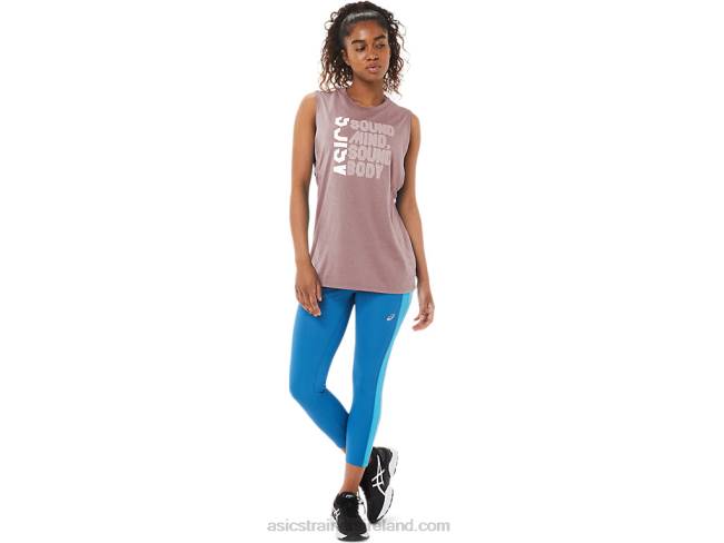 Women\s Sound Mind Sound Body Tank Ginger Peach Heather Asics XXPD4109