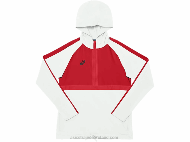 Women\s Stretch Woven Track Top Team Red/Team White Asics XXPD4090