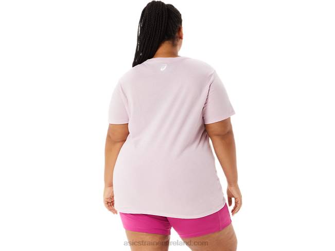 Women\s Stripes V-Neck Barely Rose Asics XXPD3200