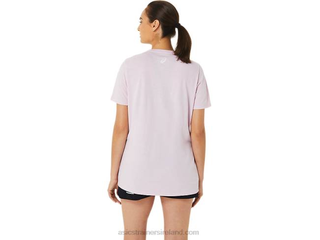 Women\s Stripes V-Neck Barely Rose Asics XXPD3200