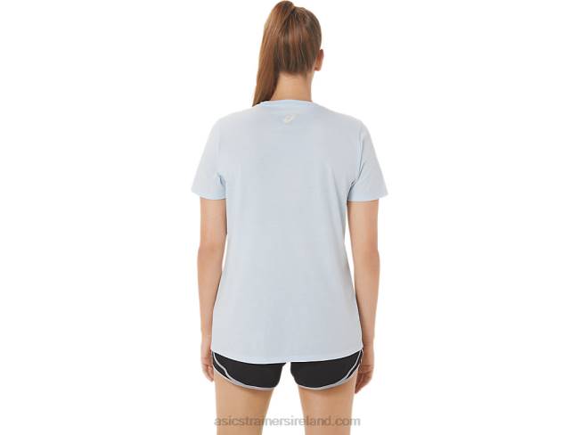 Women\s Stripes V-Neck Soft Sky Asics XXPD2971