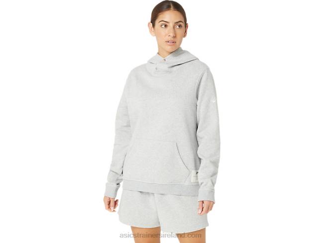 Womens Sunday Sana Fleece Hoodie Light Grey Heather Asics XXPD2178