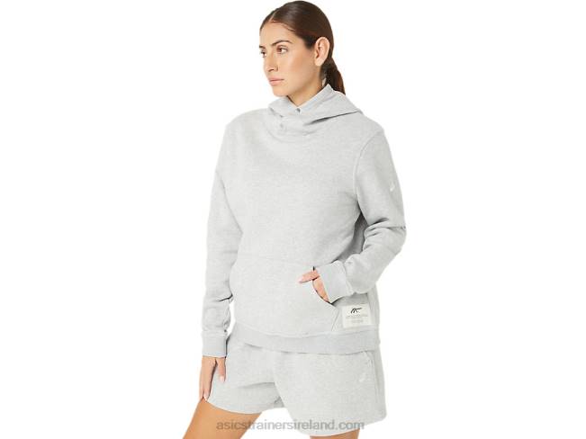 Women\s Sunday Sana Fleece Hoodie Light Grey Heather Asics XXPD2178