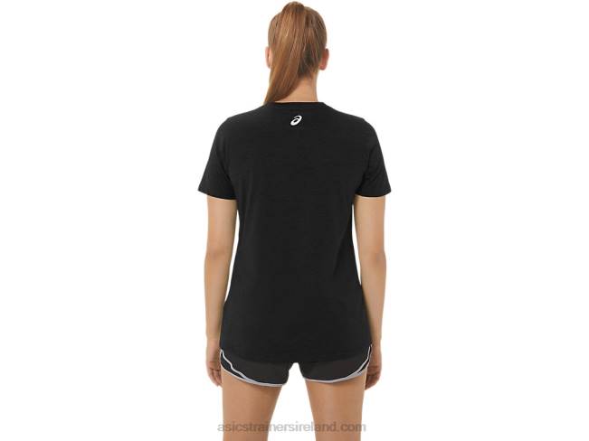 Women\s Sunflower Slogan V-Neck Performance Black Asics XXPD2191