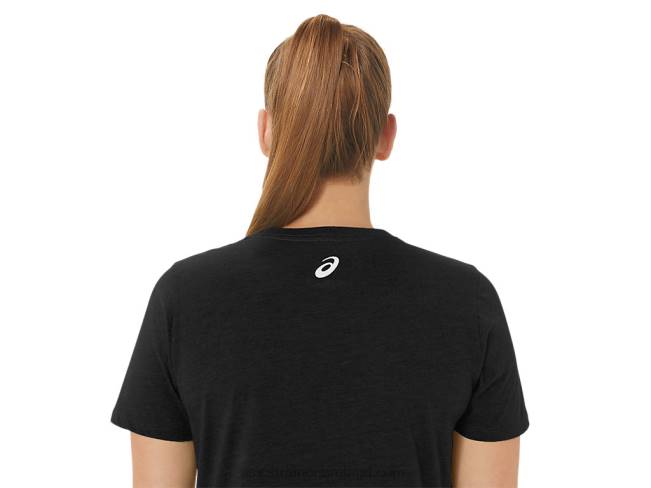 Women\s Sunflower Slogan V-Neck Performance Black Asics XXPD2191